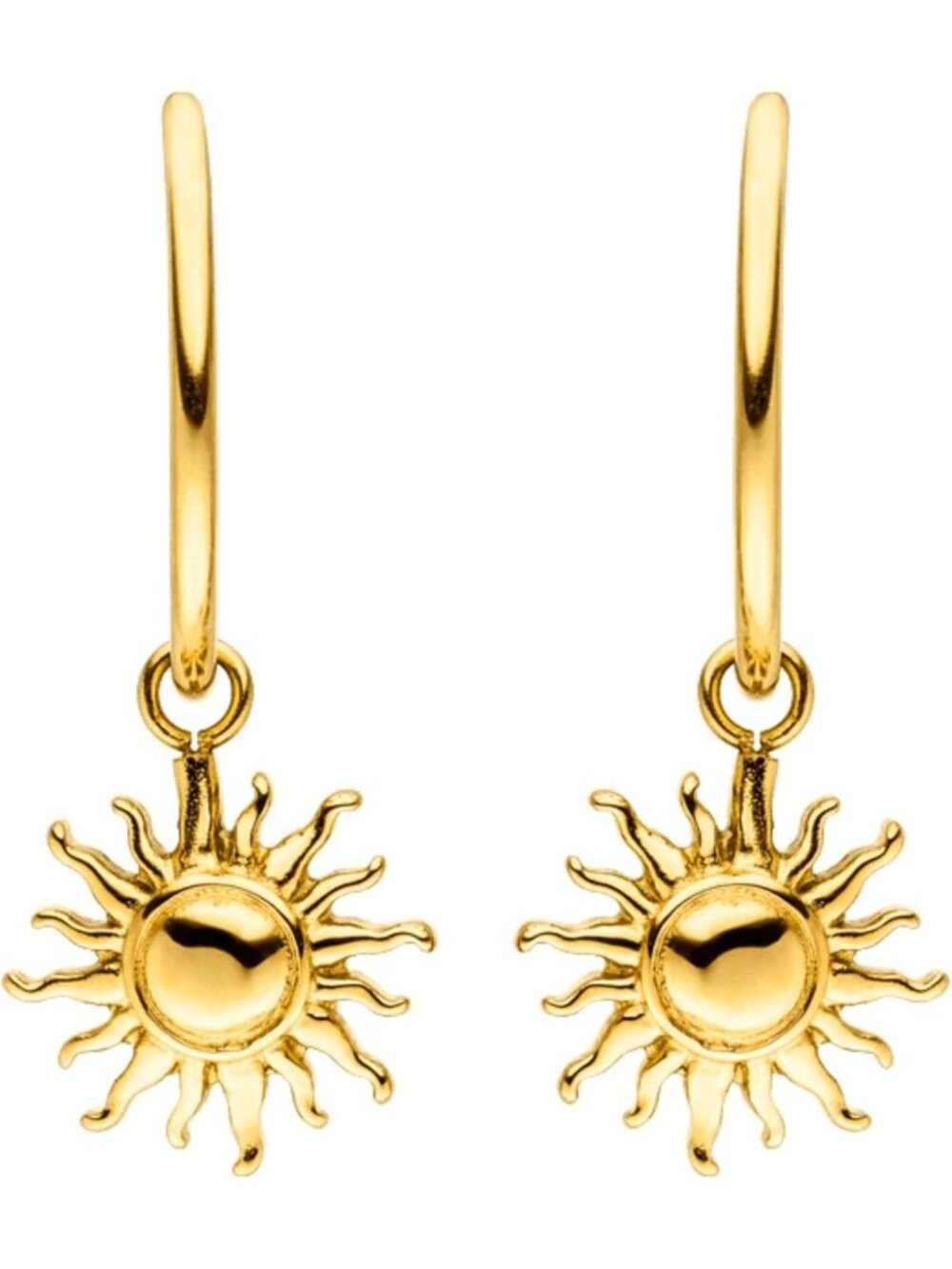 Sun Earrings – 18K Gold Plated Water-Resistant Jewelry – Stylish 0.92" Fashion
